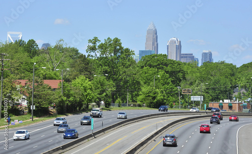 Charlotte skyline from a distance