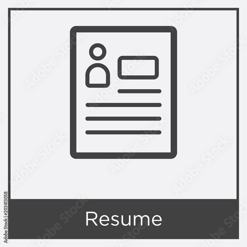Resume icon isolated on white background