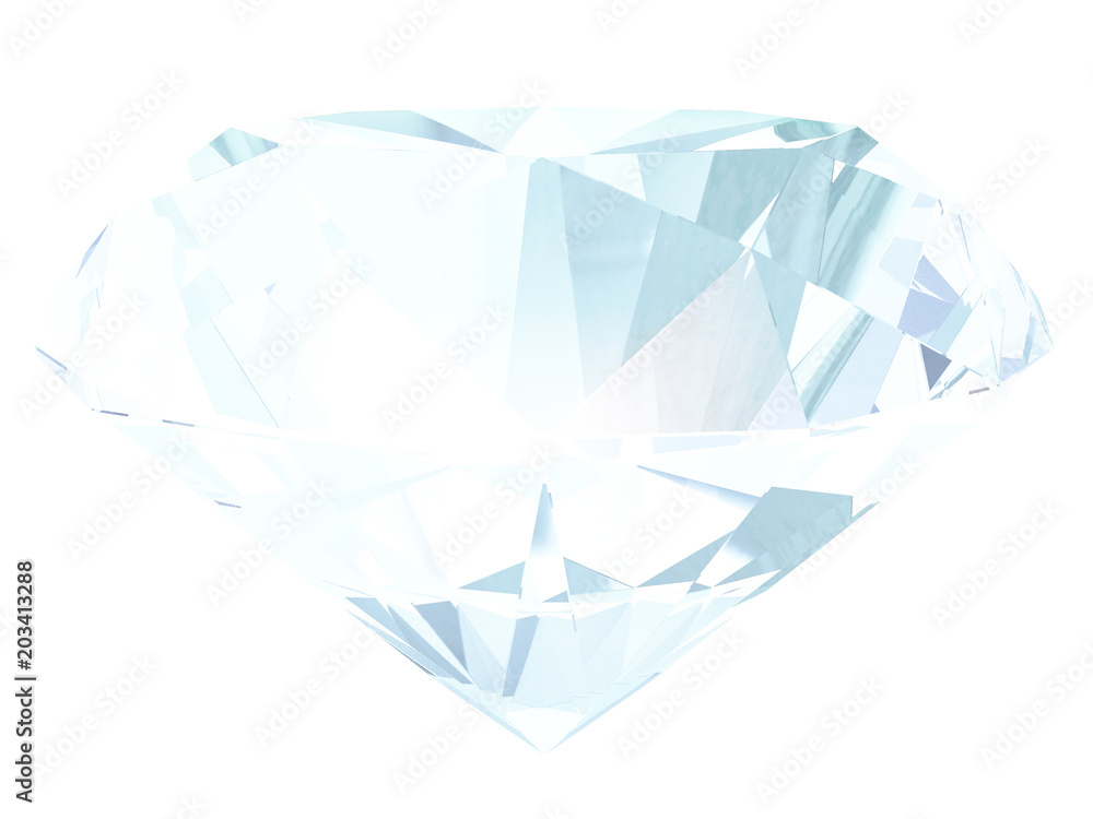 Aquamarine side view 3D illustration Aquamarine side view 3D illustration