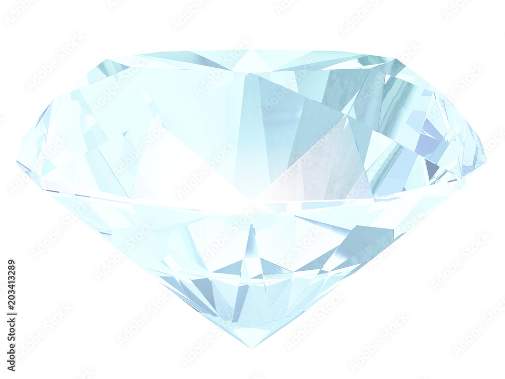 Aquamarine side view 3D illustration Aquamarine side view 3D illustration