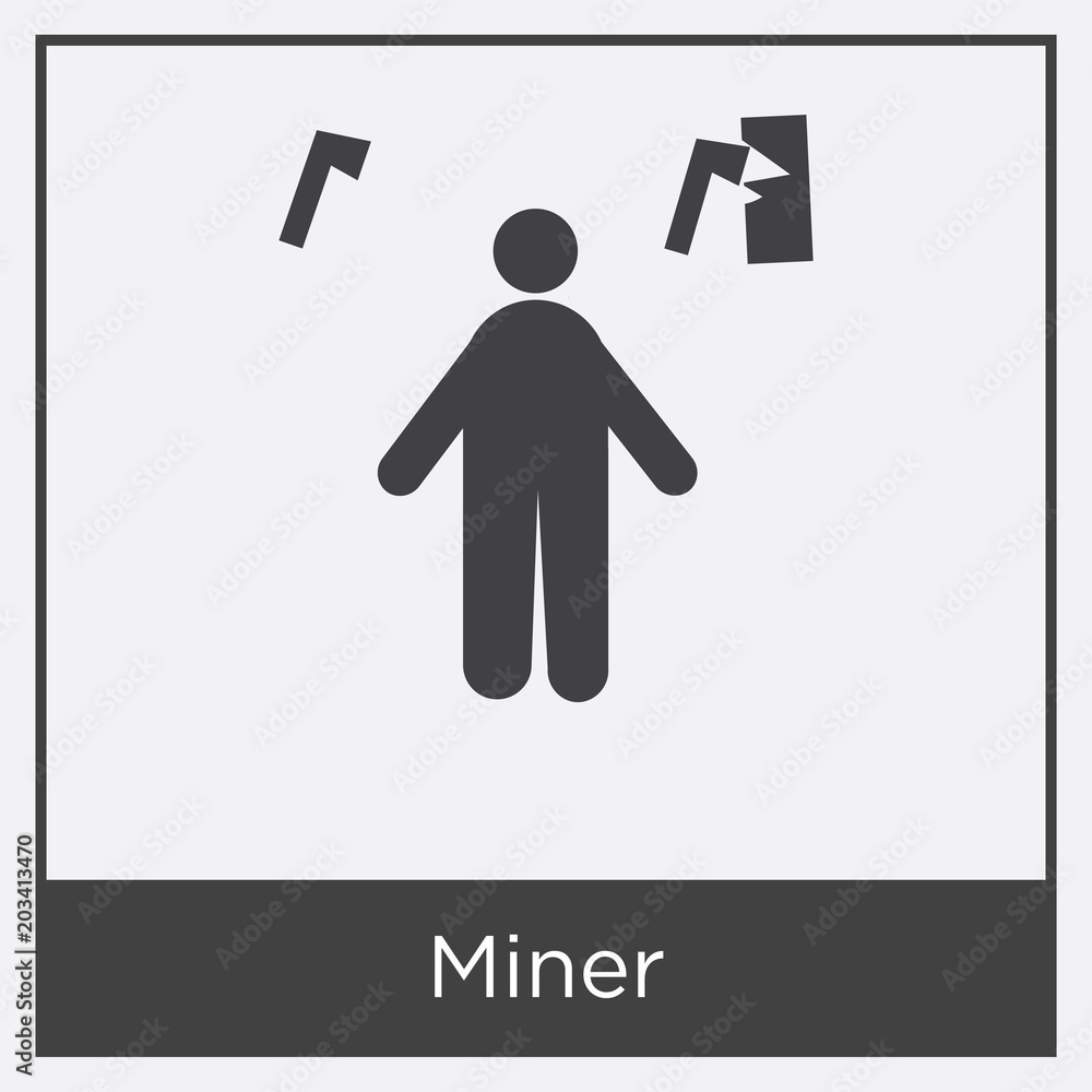 Miner icon isolated on white background Miner icon isolated on white background