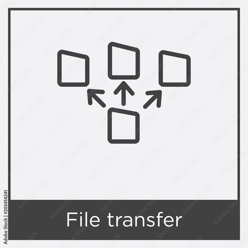 File transfer icon isolated on white background File transfer icon isolated on white background