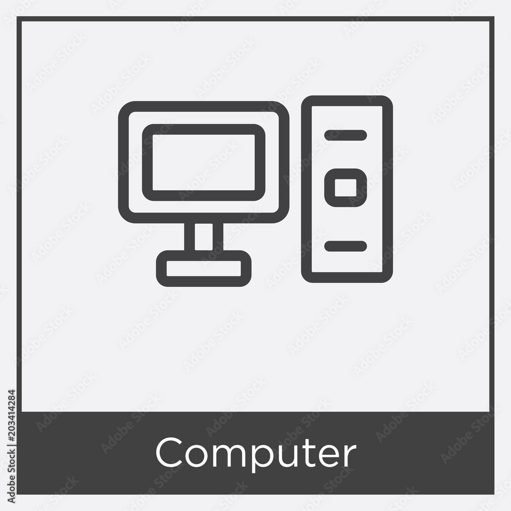 Computer icon isolated on white background Computer icon isolated on white background
