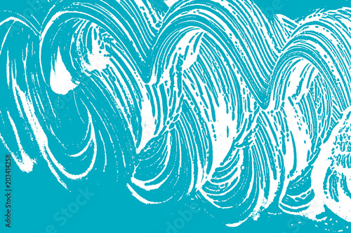 Natural soap texture. Admirable green blue foam trace background. Artistic memorable soap suds. Cleanliness, cleanness, purity concept. Vector illustration.
