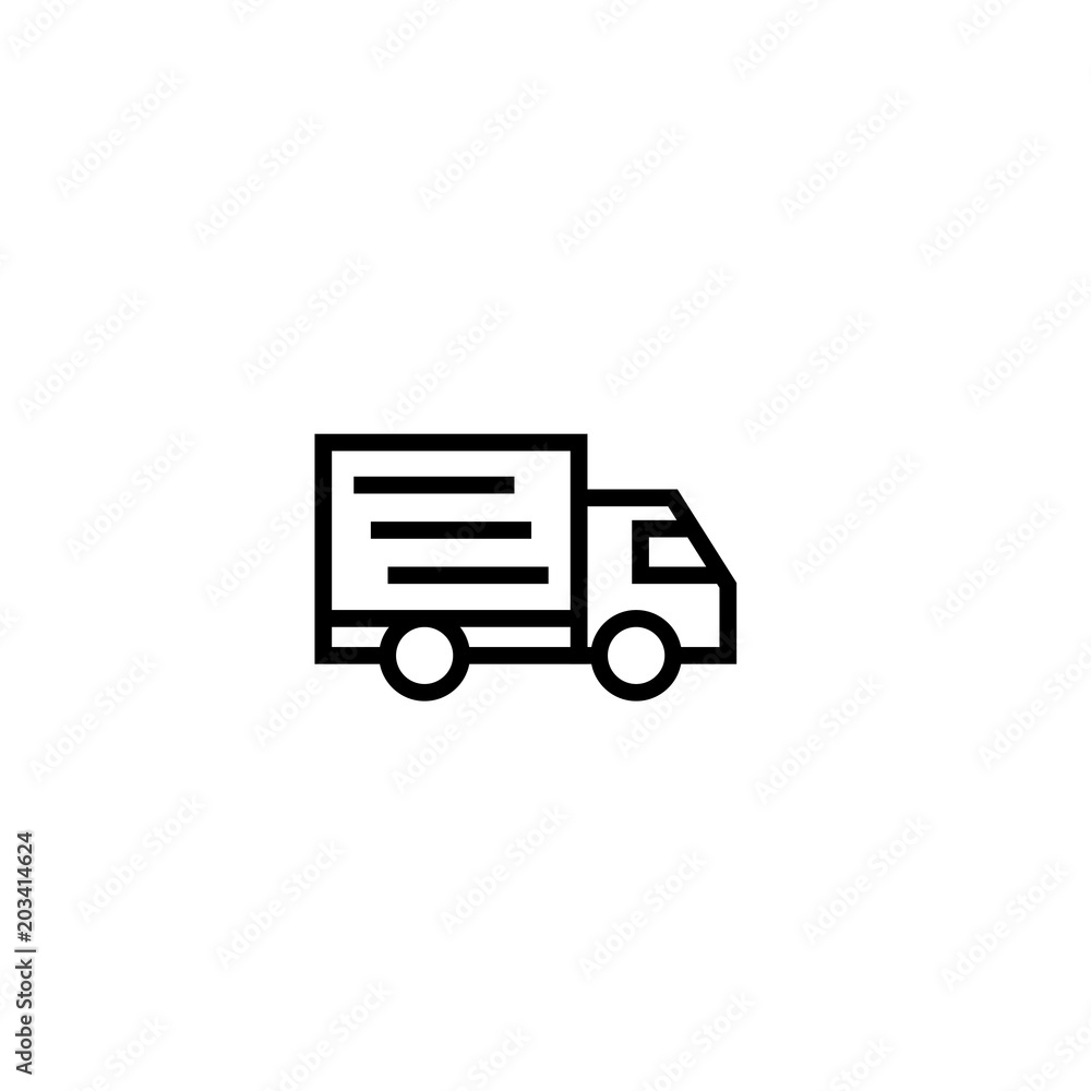 truck moving icon. relocation and delivery concept.simple clean thin outline style design. truck moving icon. relocation and delivery concept.simple clean thin outline style design.