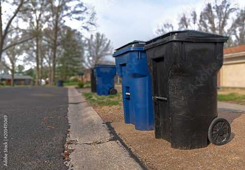 Trash Pickup Day Suburban 