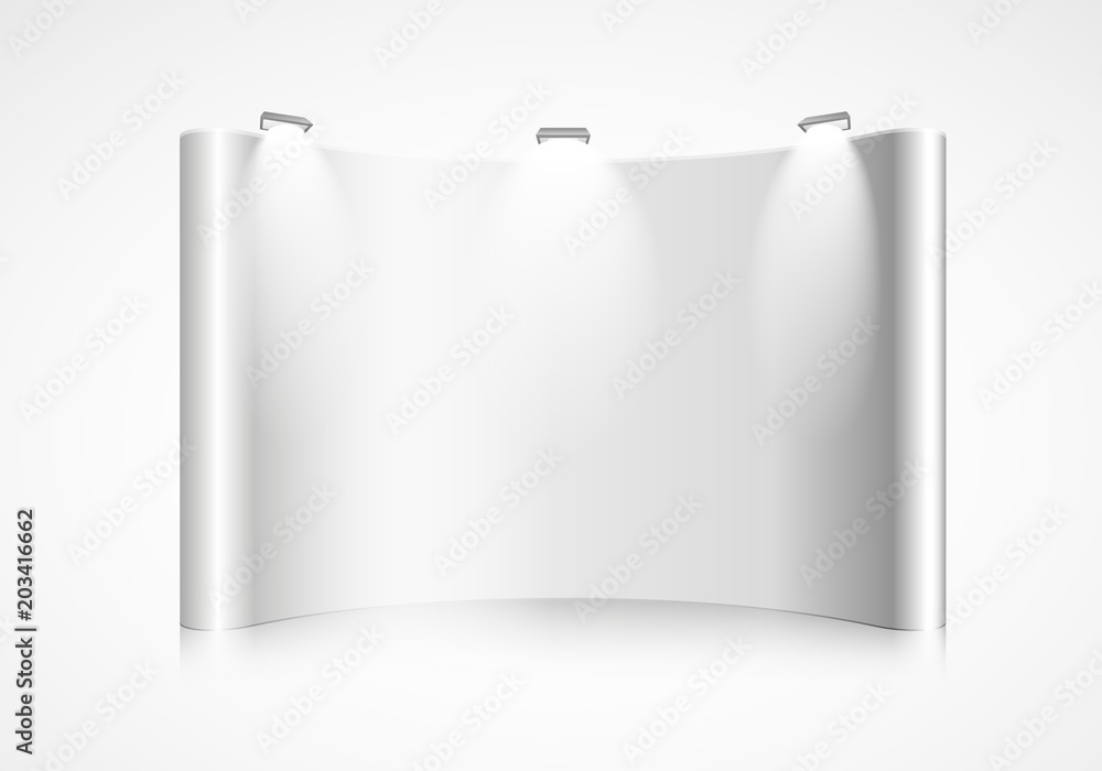 curved exhibition wall Stock Vector | Adobe Stock