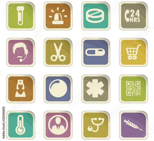 Drug store icons set