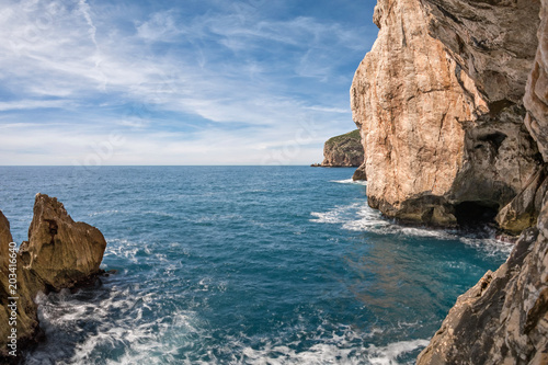 The rocky peninsula of Capo Caccia, with high cliffs, is located near Alghero; in this area there are the famous Neptune's Caves