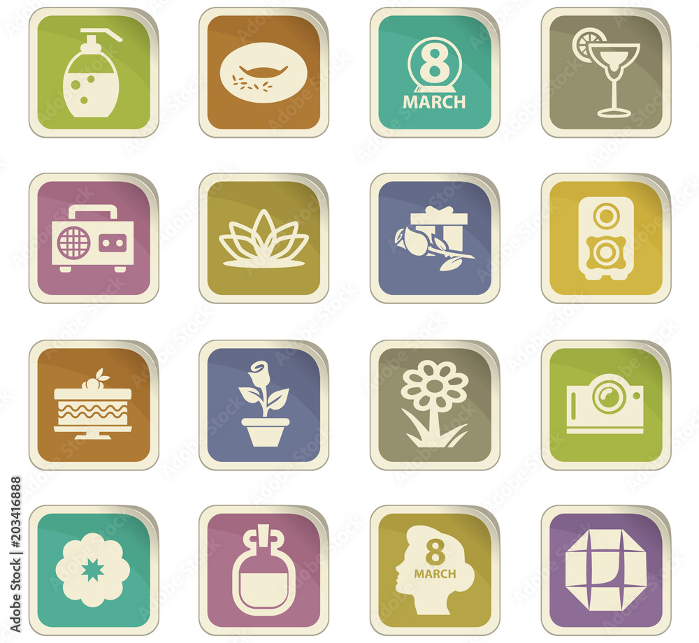 Womens Day icons set Womens Day icons set