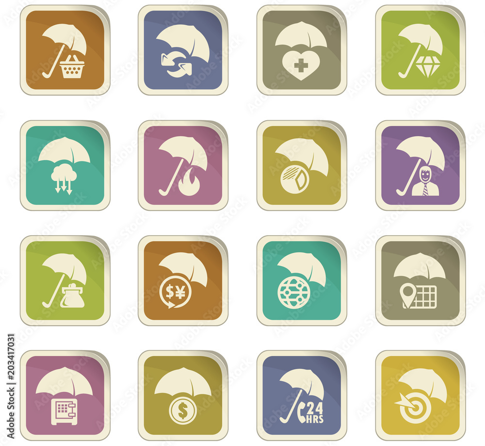 Insurance icons set