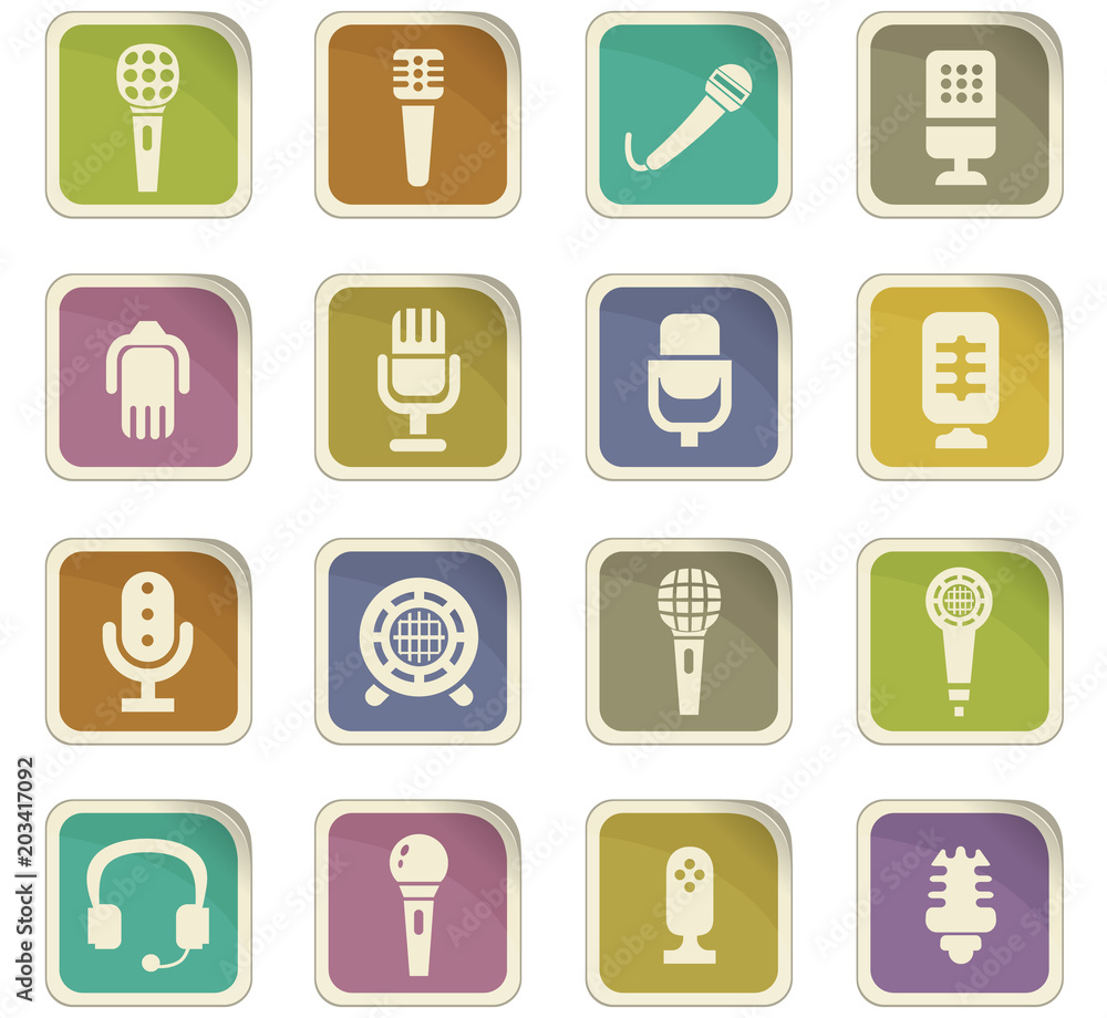 Microphone icons set Microphone icons set