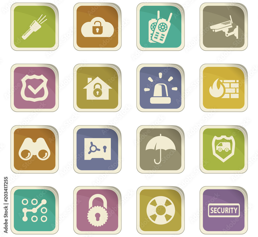 Security and protection icons set Security and protection icons set