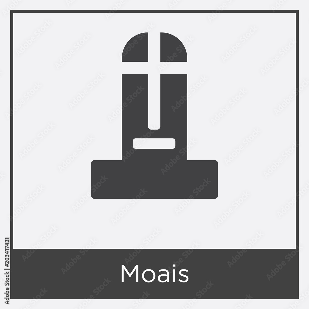 Moais icon isolated on white background Moais icon isolated on white background