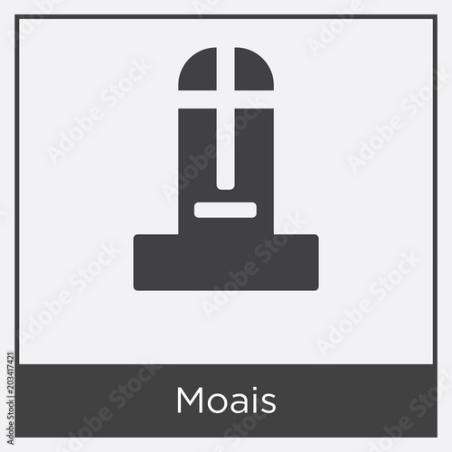 Moais icon isolated on white background