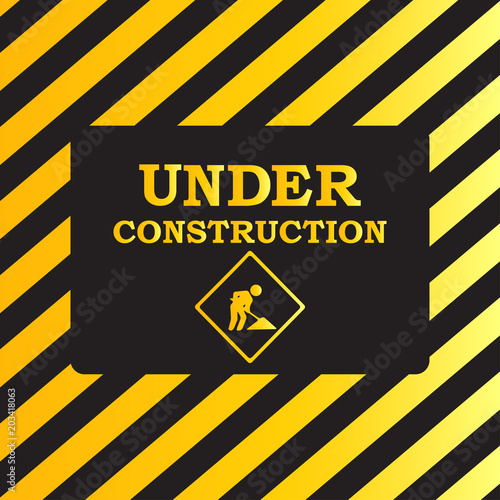 Under Construction Industrial Sign, Vector Illustration.