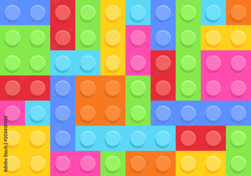 Seamless pattern of Plastic construction blocks Seamless pattern of Plastic construction blocks