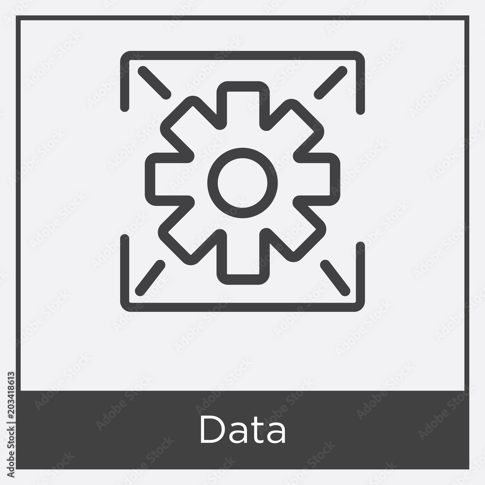 Data icon isolated on white background Data icon isolated on white background