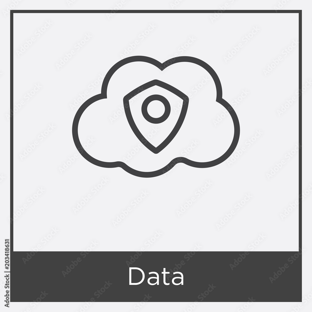Data icon isolated on white background Data icon isolated on white background