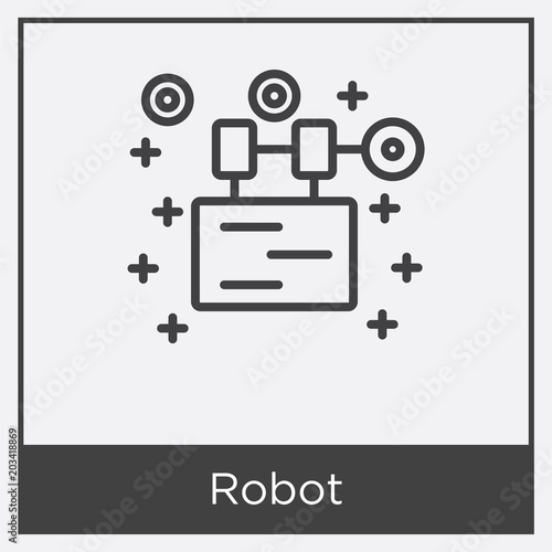 Robot icon isolated on white background