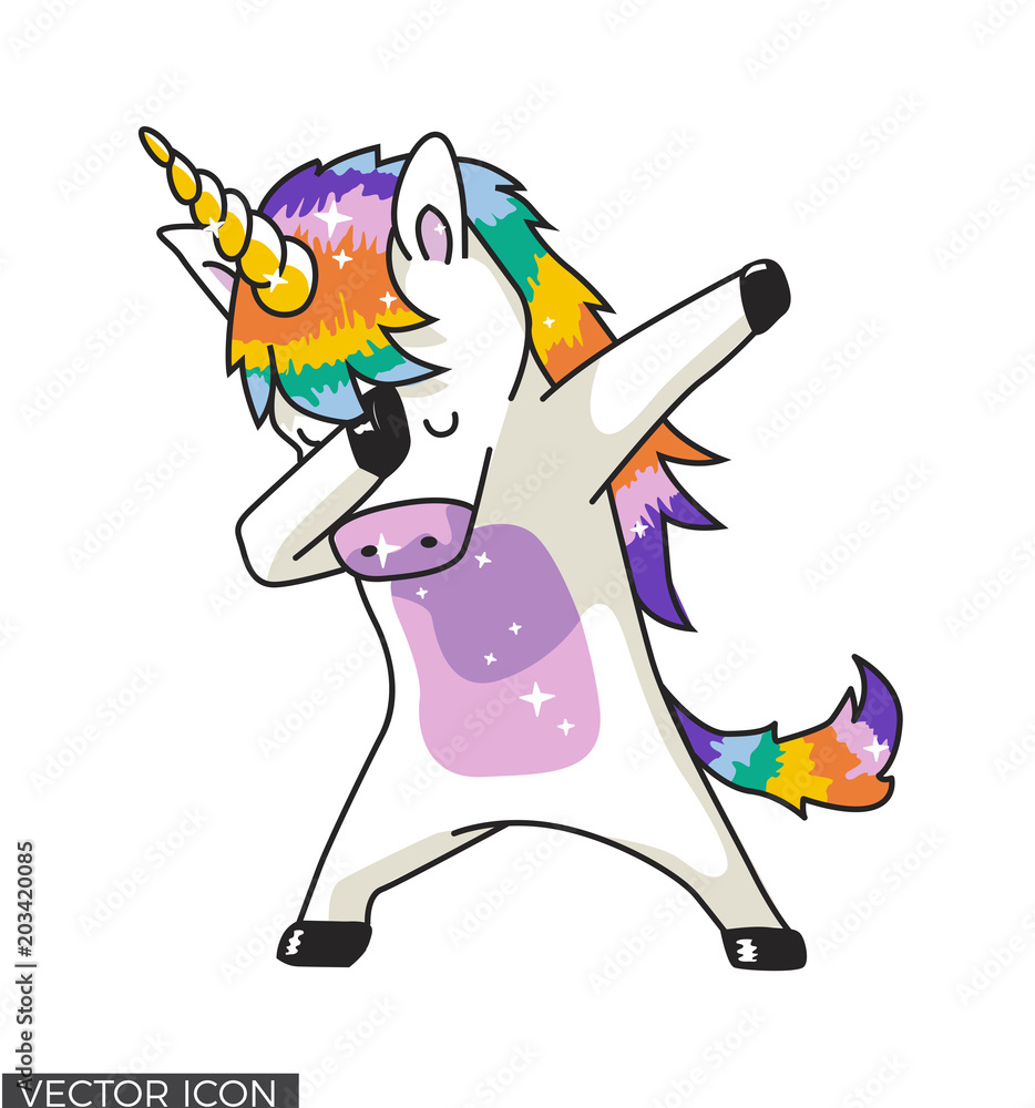 Photo & Art Print Dabbing Unicorn Vector Design, nastazia