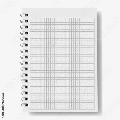 Realistic notebook, vector.