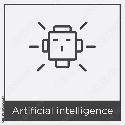 Artificial intelligence icon isolated on white background