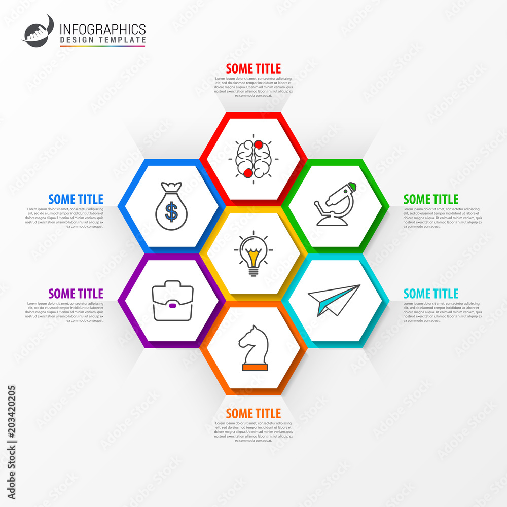 Infographic design template. Business concept with 6 steps Infographic design template. Business concept with 6 steps