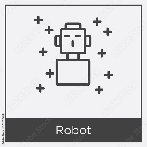 Robot icon isolated on white background