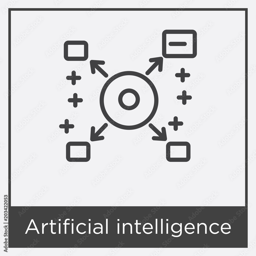 Artificial intelligence icon isolated on white background Artificial intelligence icon isolated on white background