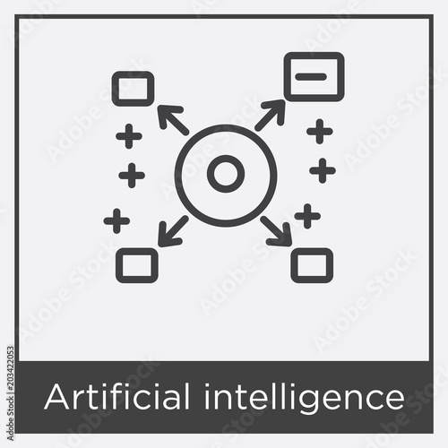 Artificial intelligence icon isolated on white background