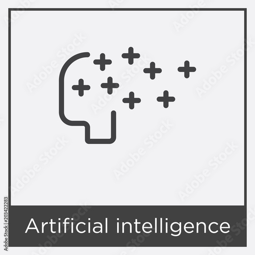 Artificial intelligence icon isolated on white background