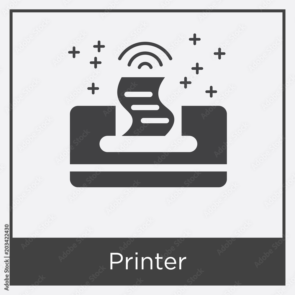 Printer icon isolated on white background Printer icon isolated on white background