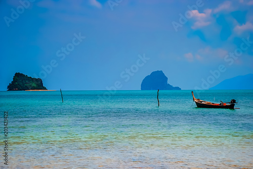 Long-tail boat at the coast of Koh Yao Noi, Thailand 