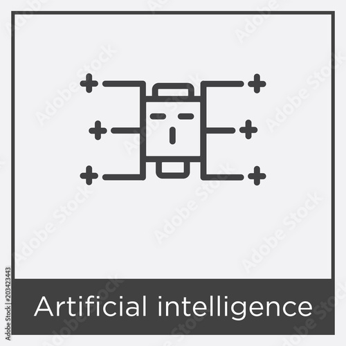 Artificial intelligence icon isolated on white background