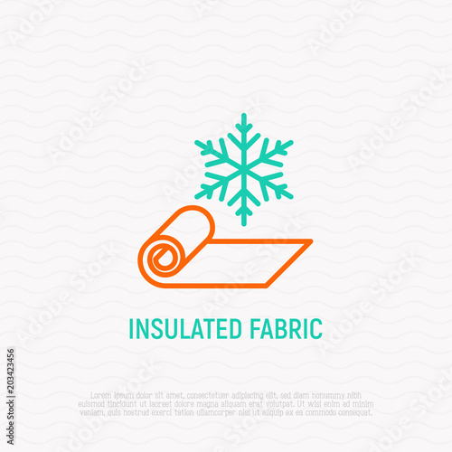 Insulated fabric thin line icon. Modern vector illustration.