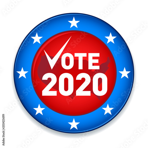 2020 United States of America Presidential Election Button - Vector EPS10