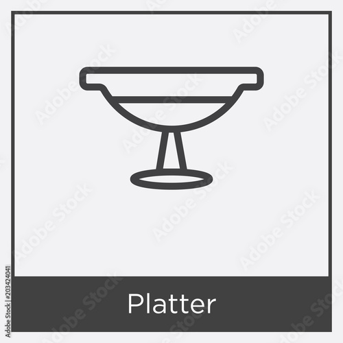 Platter icon isolated on white background