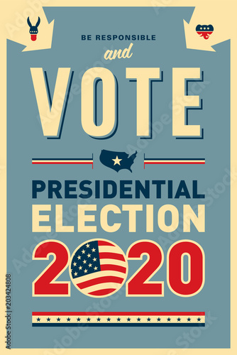 Vintage style 2020 United States of America Presidential Election Poster Design - Vector EPS10