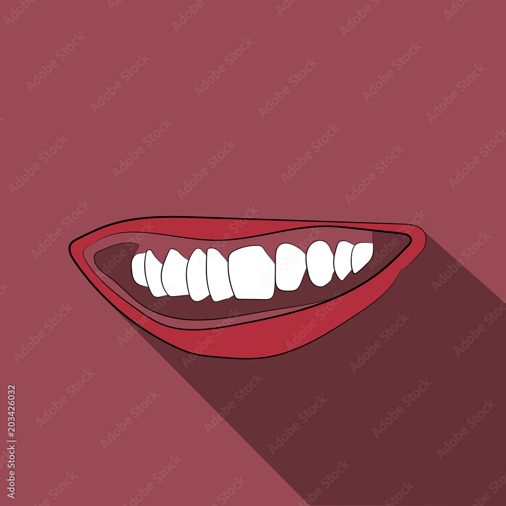 Naklejka premium mouth with a smile vector drawing illustration