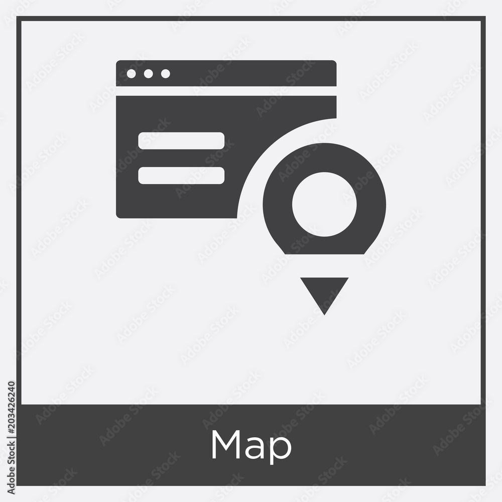 Map icon isolated on white background Map icon isolated on white background
