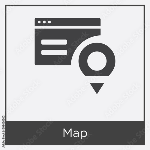 Map icon isolated on white background