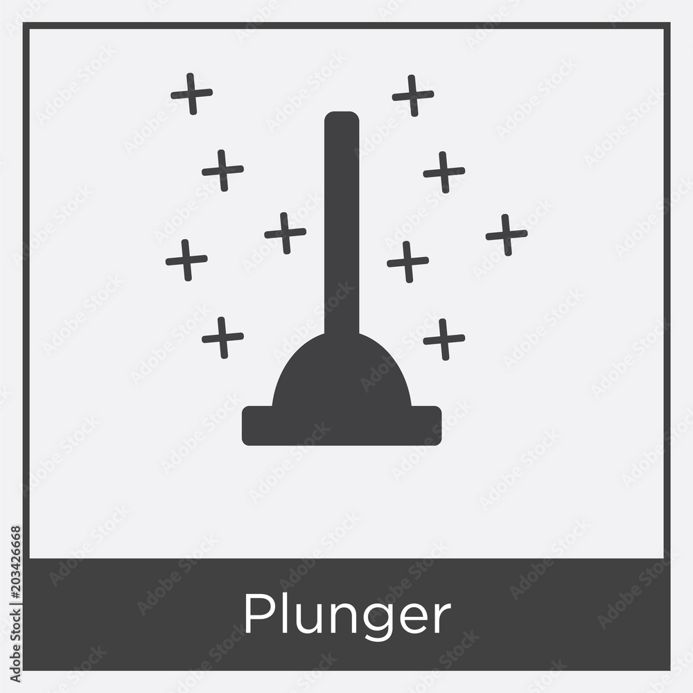 Plunger icon isolated on white background