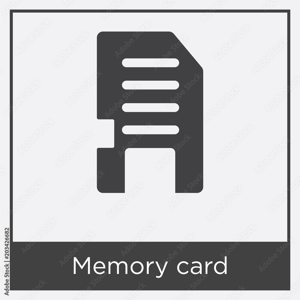 Memory card icon isolated on white background Memory card icon isolated on white background