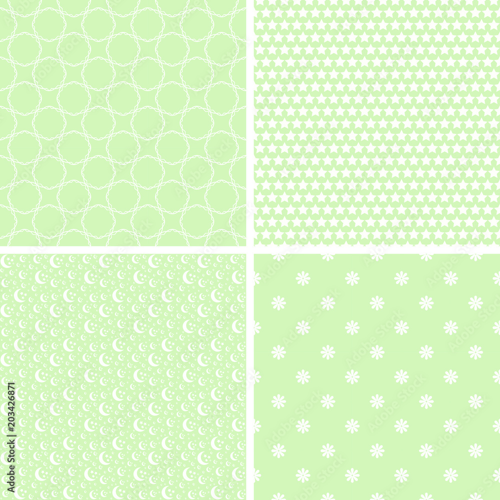 4 Pastel retro different seamless patterns tiling. 4 Pastel retro different seamless patterns tiling.