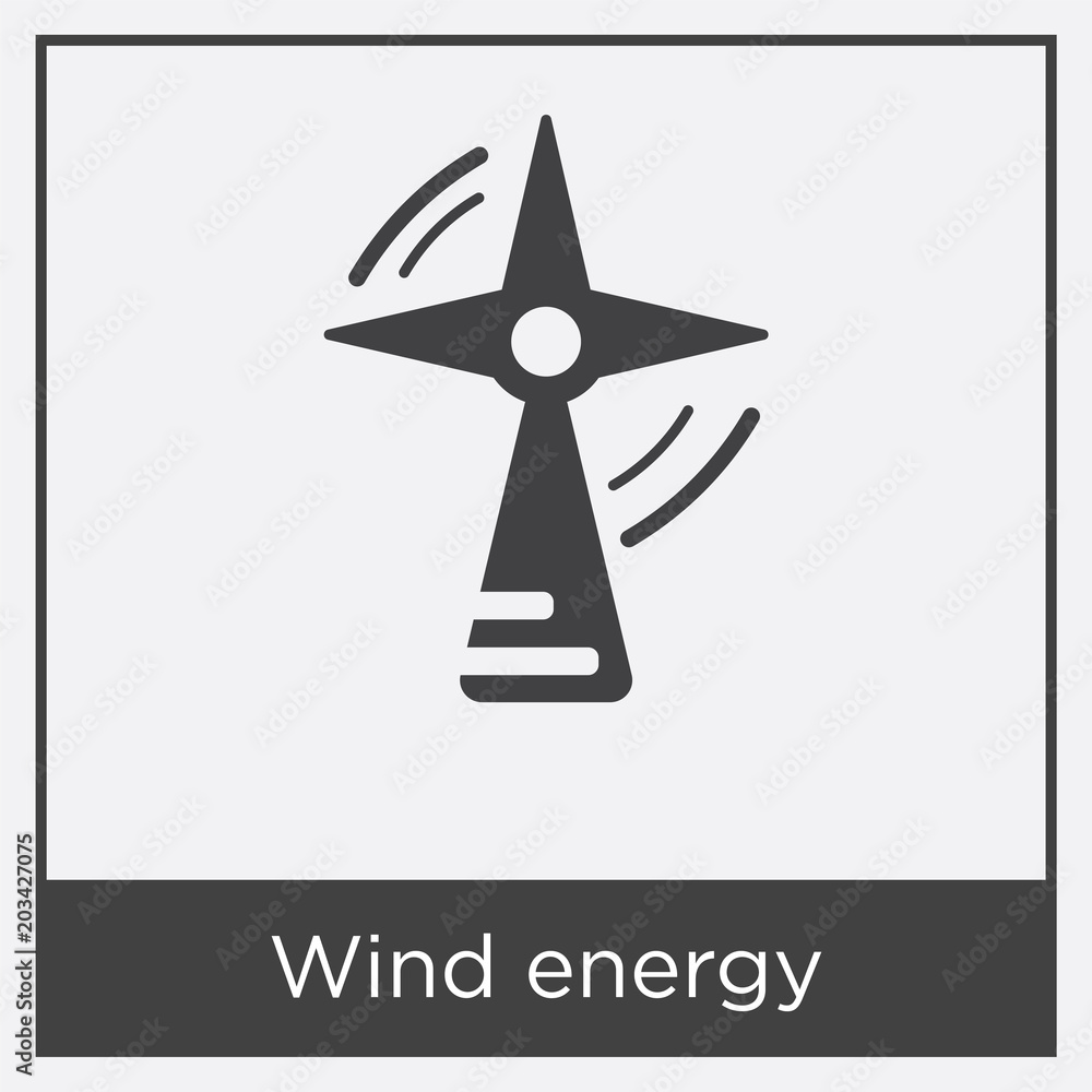 Wind energy icon isolated on white background