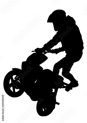 Sport motor scooter and man on white background