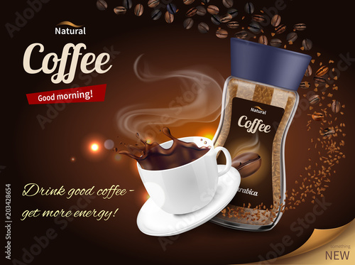 Coffee Advertisement Realistic Composition 