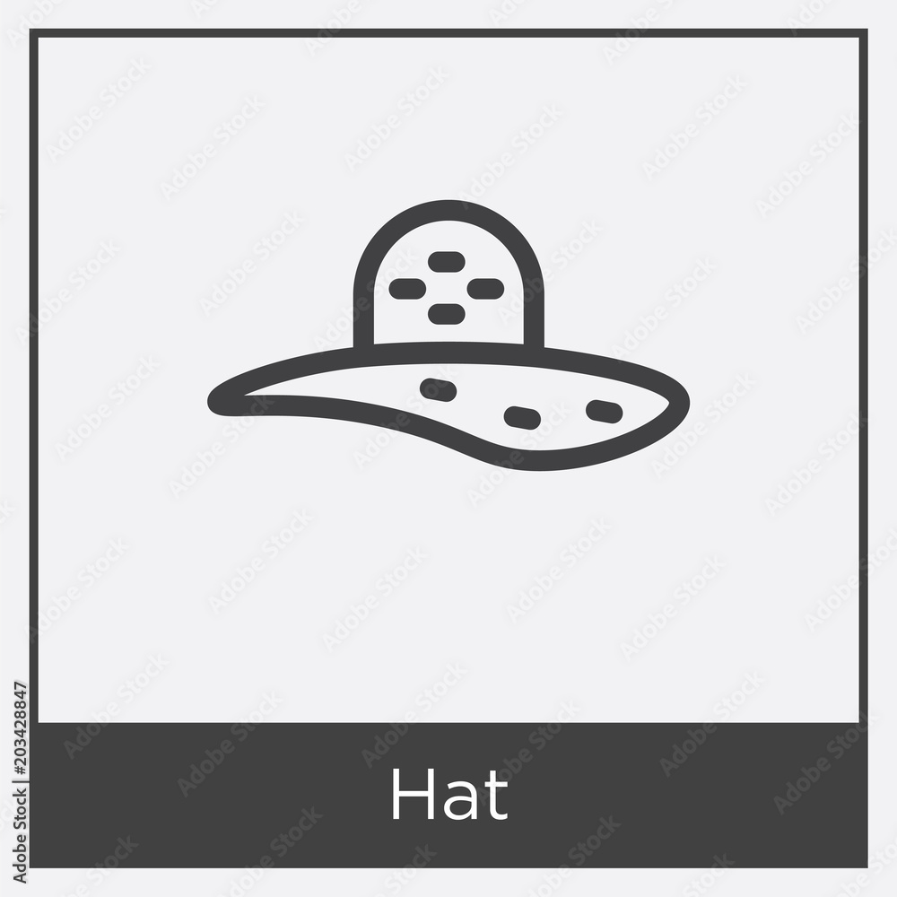 Hat icon isolated on white background Hat icon isolated on white background