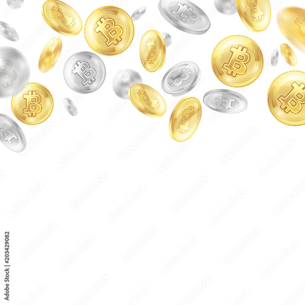 Crypto Currency Coins Realistic Background Crypto Currency Coins Realistic Background